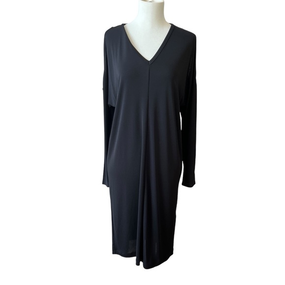 DKNY COLD SHOULDER DRESS V NECK LONG SLEEVES PULL ON COCKTAILS EVENING FEMININE - Picture 1 of 11